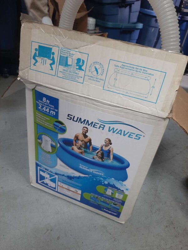 Summer Waves Inflatable Ring Pool 8ft with FILTER & PUMP