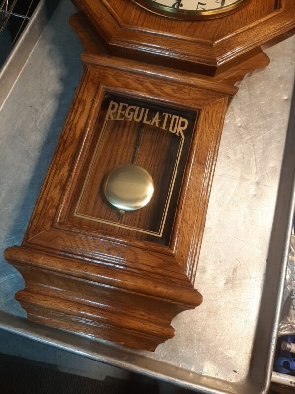 1984 Regulator 40” antique wall clock with pendulum - Image 2