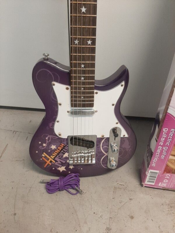 Purple Hannah Montana Secret Star Disney By Washburn 3/4 Electric Guitar TESTED - Image 6