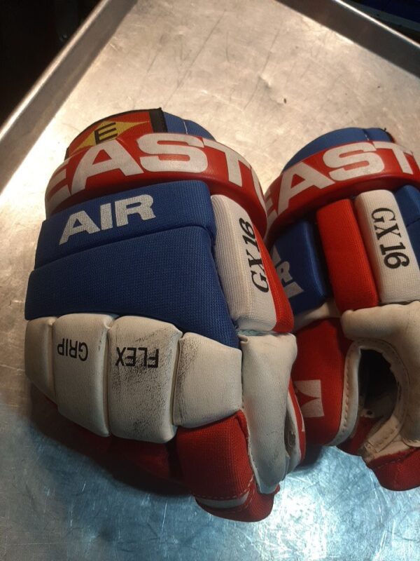 Vintage Easton AIR GX 18 Blue Red Hockey Gloves Flex Grip Size 11.5 - 25CM - Image 5