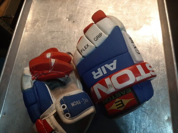 Vintage Easton AIR GX 18 Blue Red Hockey Gloves Flex Grip Size 11.5 - 25CM