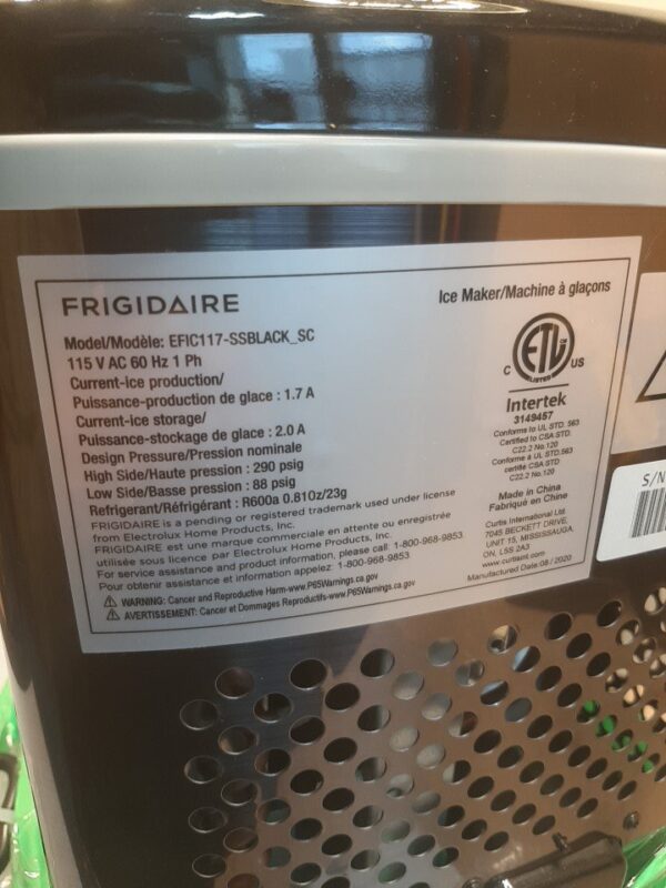 Frigidaire EFIC117-SSBLACK-SC 26 Lbs Portable Compact Maker - Image 9