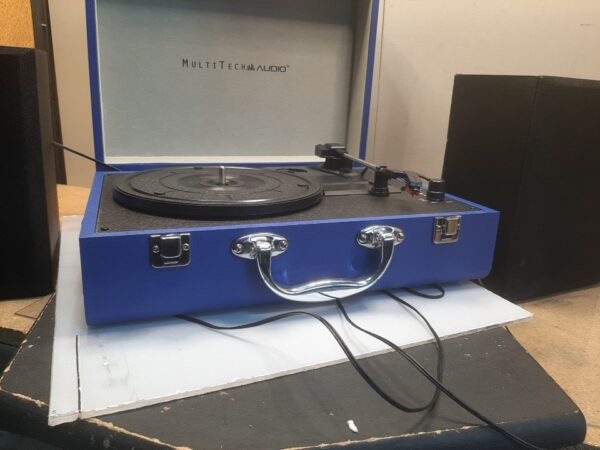 MultiTech Audio Bluetooth Suitcase 3-Speed Turntable Record Player - Blue Model 2ABM9T1S - Image 3