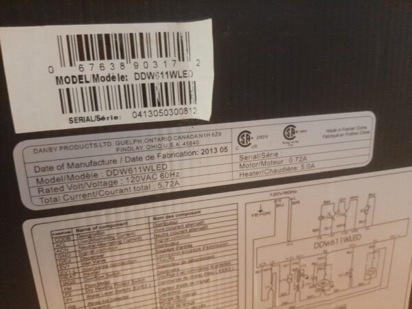 Danby Countertop 6 Place Setting Dishwasher - White SKU: DDW611WLED - Image 7