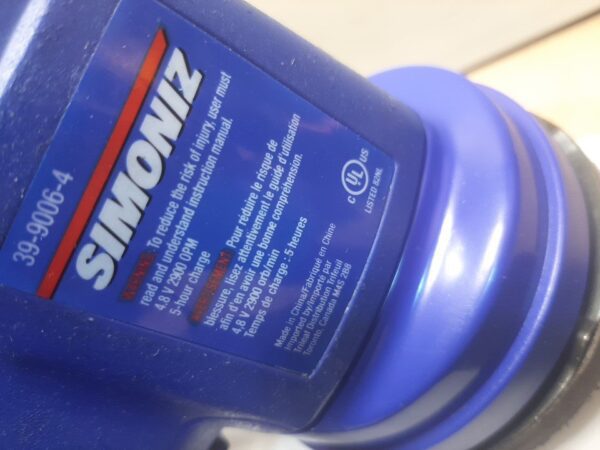 Simoniz 4" cordless random orbit sander/polisher Model 39-9006-4 - Image 7