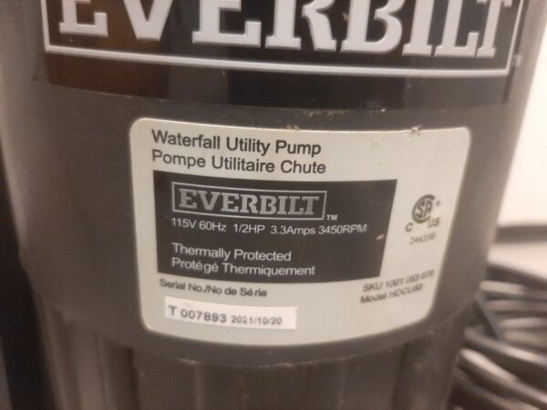 Everbilt 1/2 HP Waterfall Submersible Utility Pump - Image 3